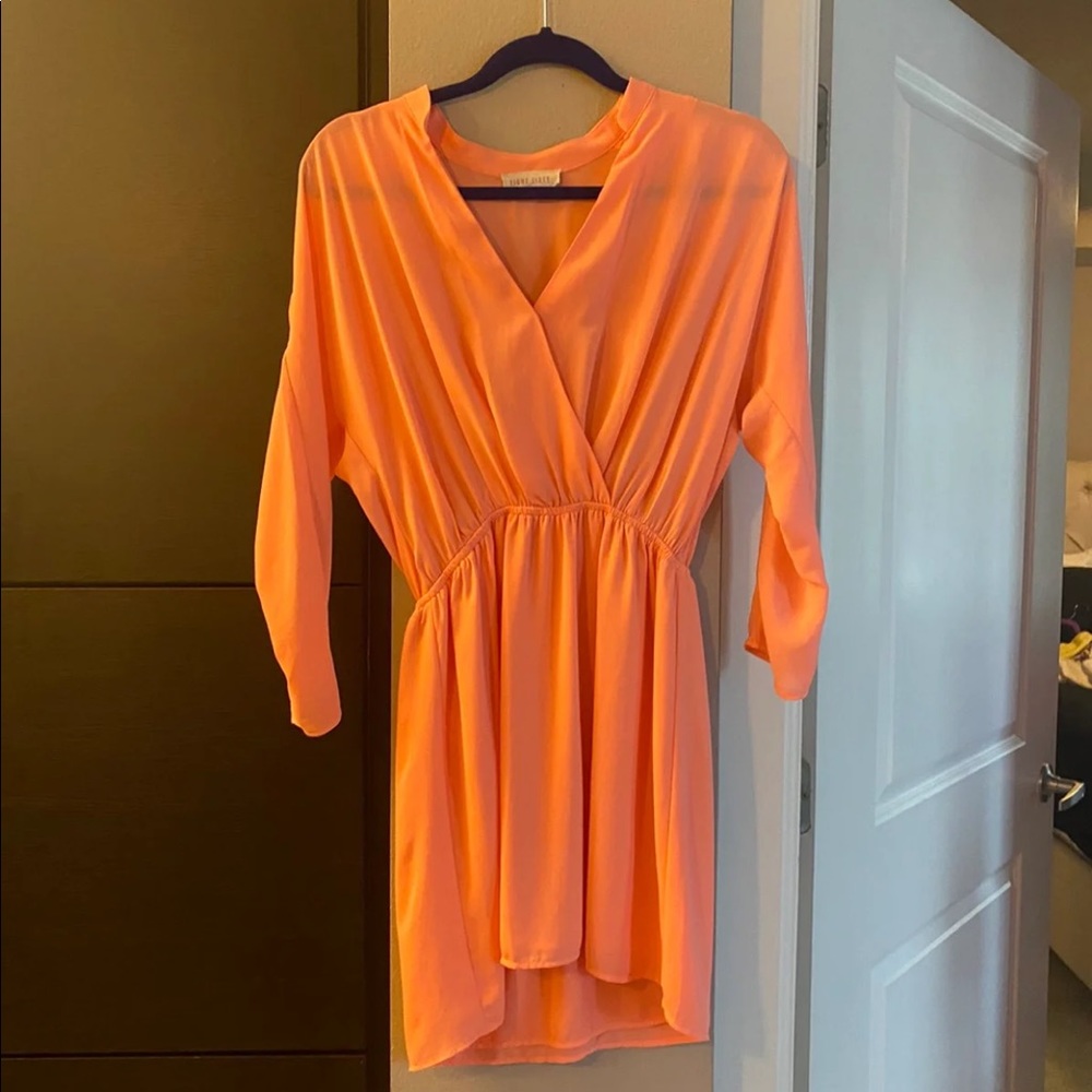 Peach long sleeve dress